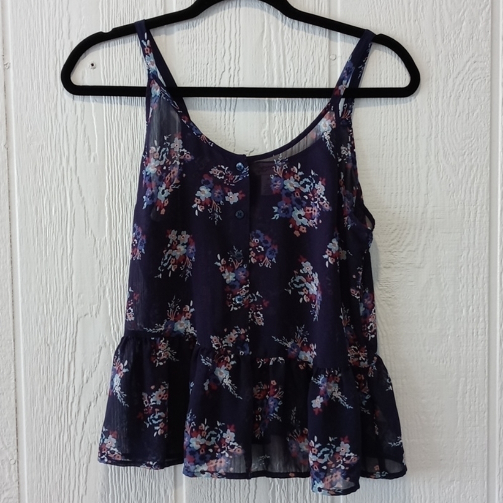 Araiona. Jeans tank top sheer size medium